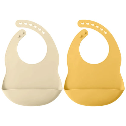 Silicone Baby Bib - 2 Pack