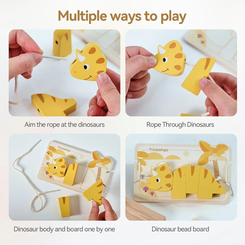 Wooden Lacing Set